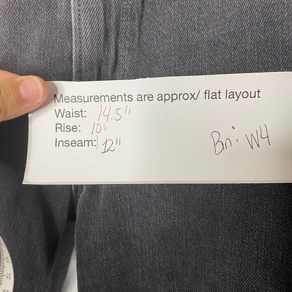 Frame Imaan X Frame Womens Charcoal Gray Mid Rise Denim Ripped Bermuda Shorts 25 - Picture 14 of 14